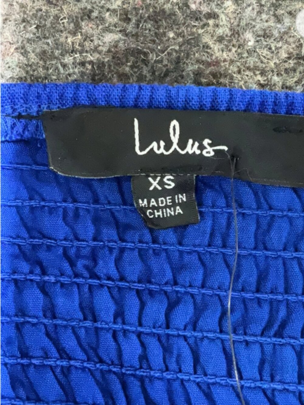 Lulus Size XS Blue Mini dress with square neckline, puff sleeves, and tie waist - Picture 2 of 4